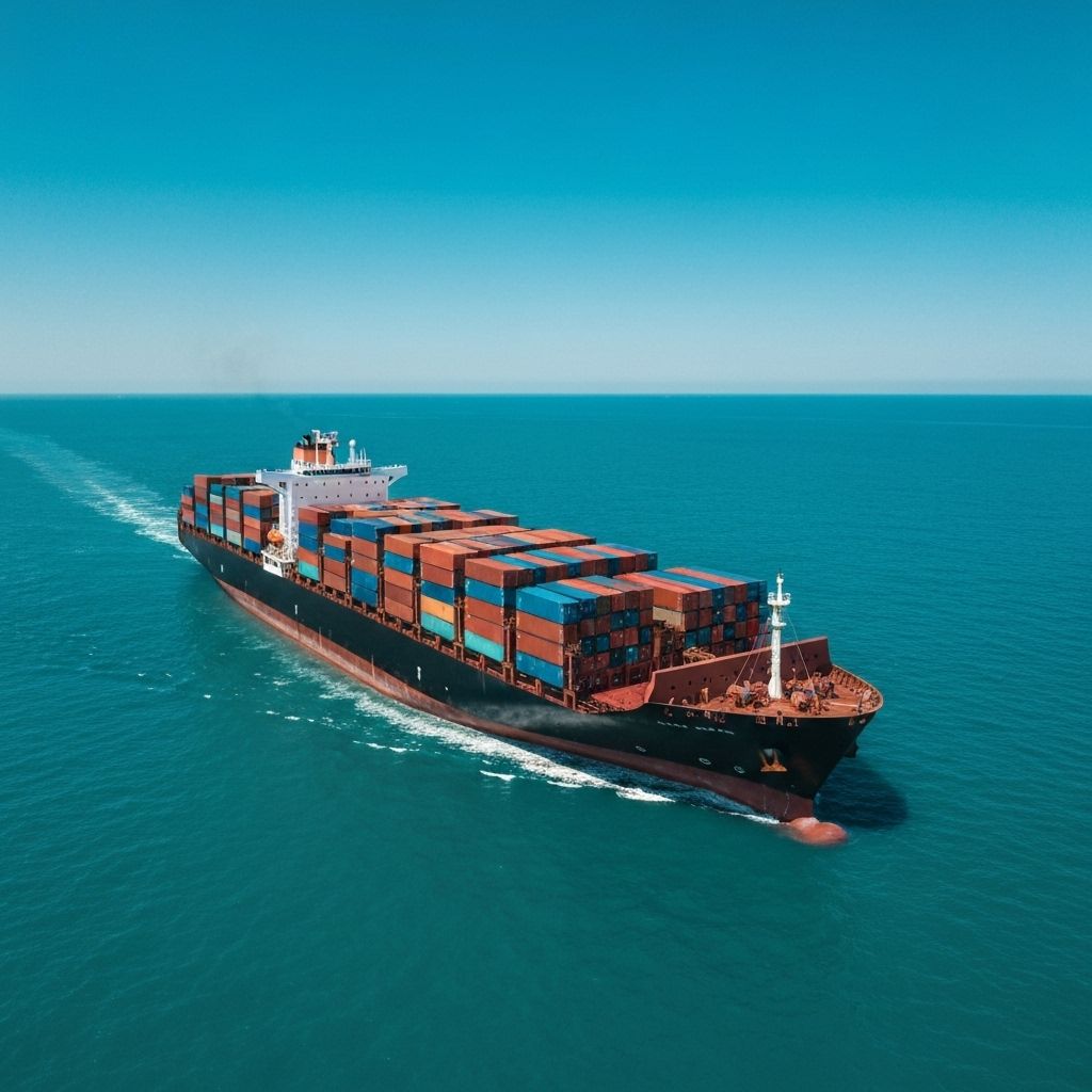 Container vessel at sea
